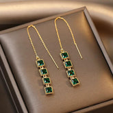 Classic Pearl Heart Long Earrings